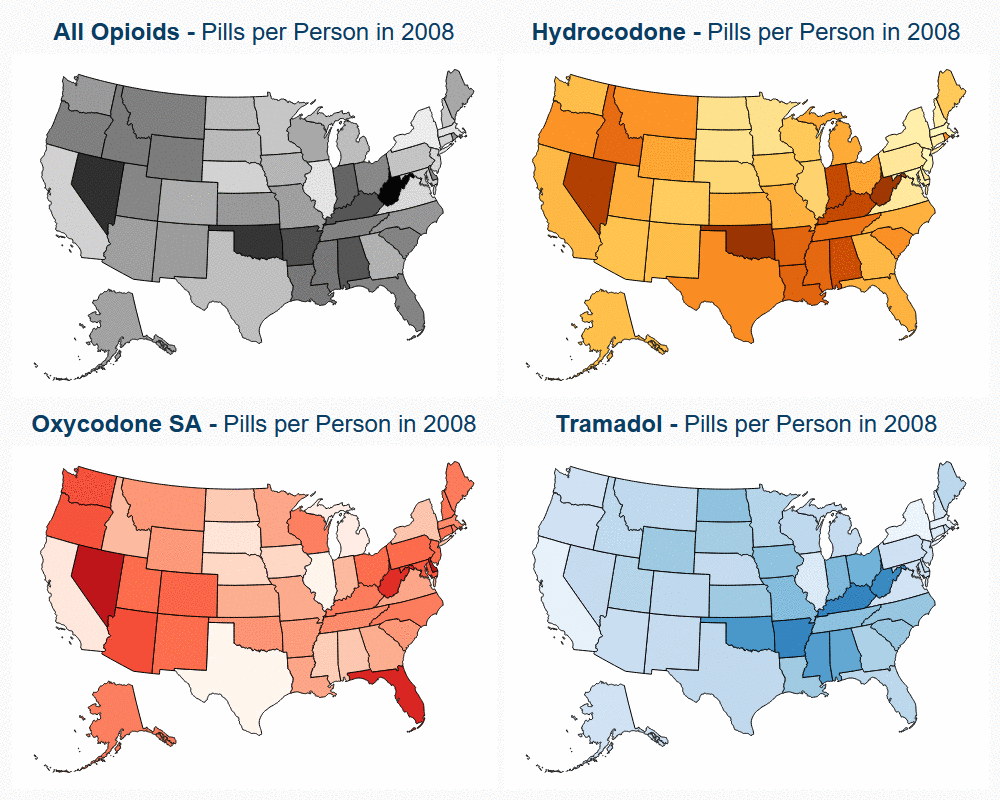 State Variation in Opioid Prescribing over 10 Years