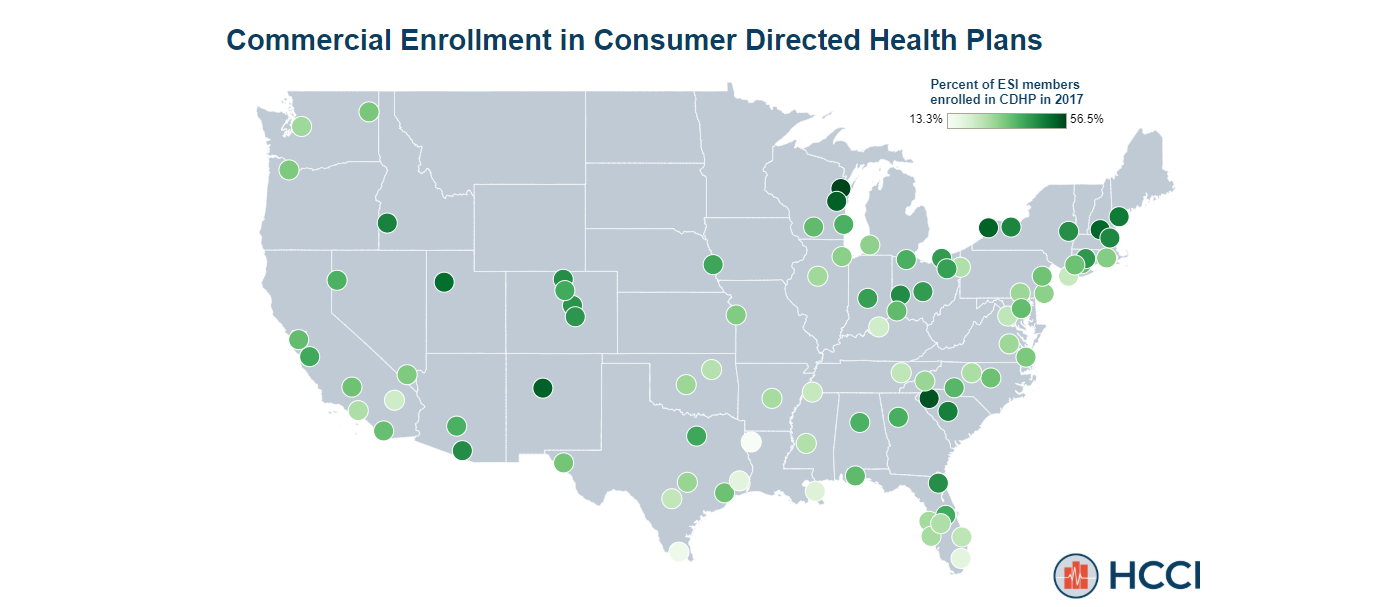 Consumer-Directed Health Plan Enrollment Rises in All Cities over 10 Years (2008 to 2017)