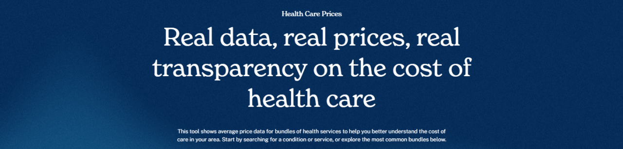 Welcome to HealthPrices.Org! HCCI’s Free Price Transparency Tool